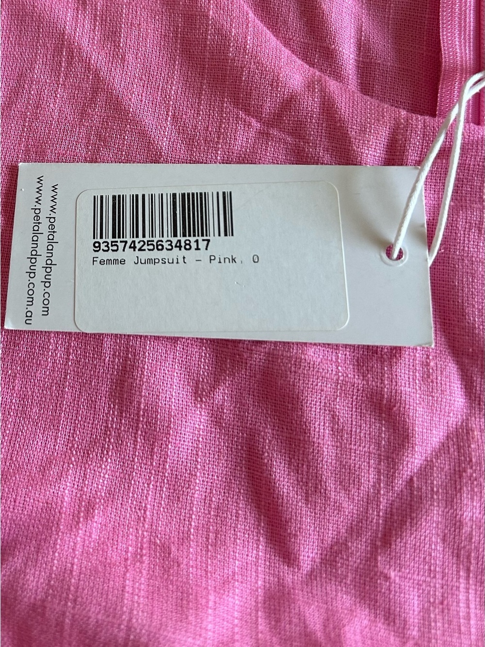 Petal & Pup MVN Femme Jumpsuit Size 0 Pink Linen Blend Wide Leg NEW With Tags - Picture 15 of 16